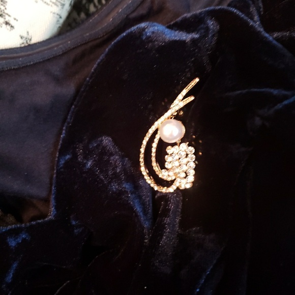 Navy Velvet Wiggle Dress ×Last One× - Picture 2 of 4